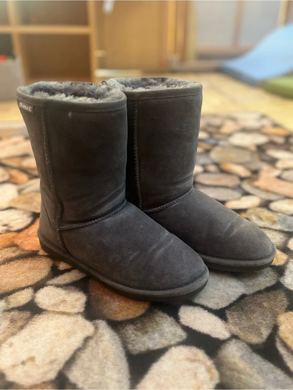 BearPaw Women's Gray Winter Fur-Lined Boot